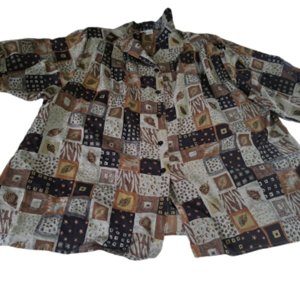 Plus Size CST Studio Vintage blouse 2xl 90' 80's retro